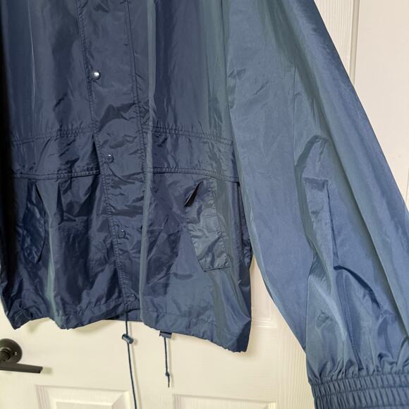 AM Player Men's Blue Navy Zip/ Snap Windbreaker Jacket Size XL - Picture 6 of 14